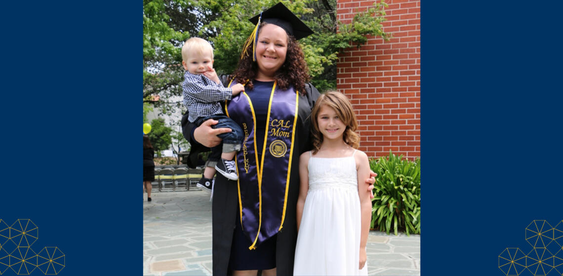 UC Berkeley student parent with he daughter and son