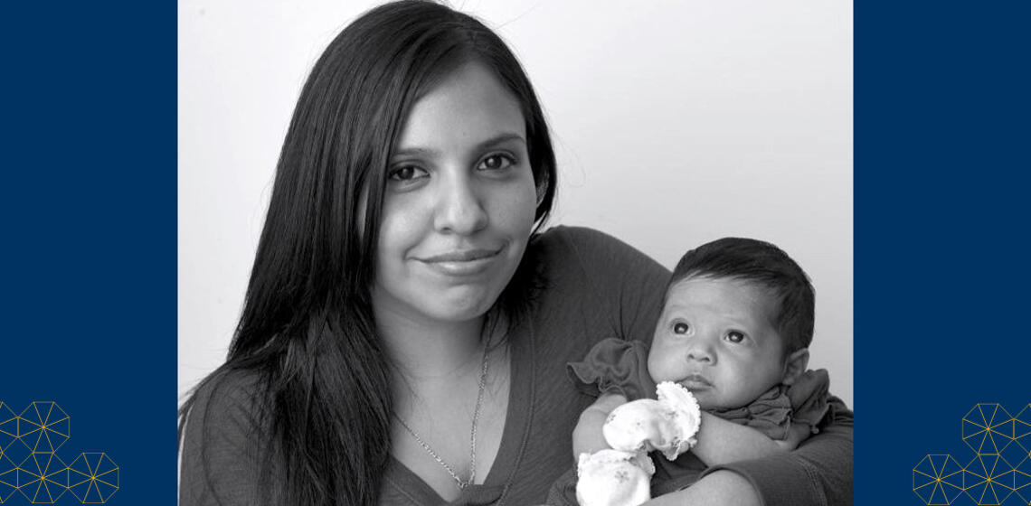 UC Berkeley student parent with her infant daughter